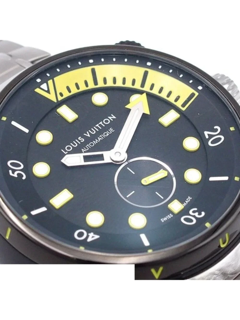 Louis Vuitton Tambour Street Diver Black SS Watch Automatic